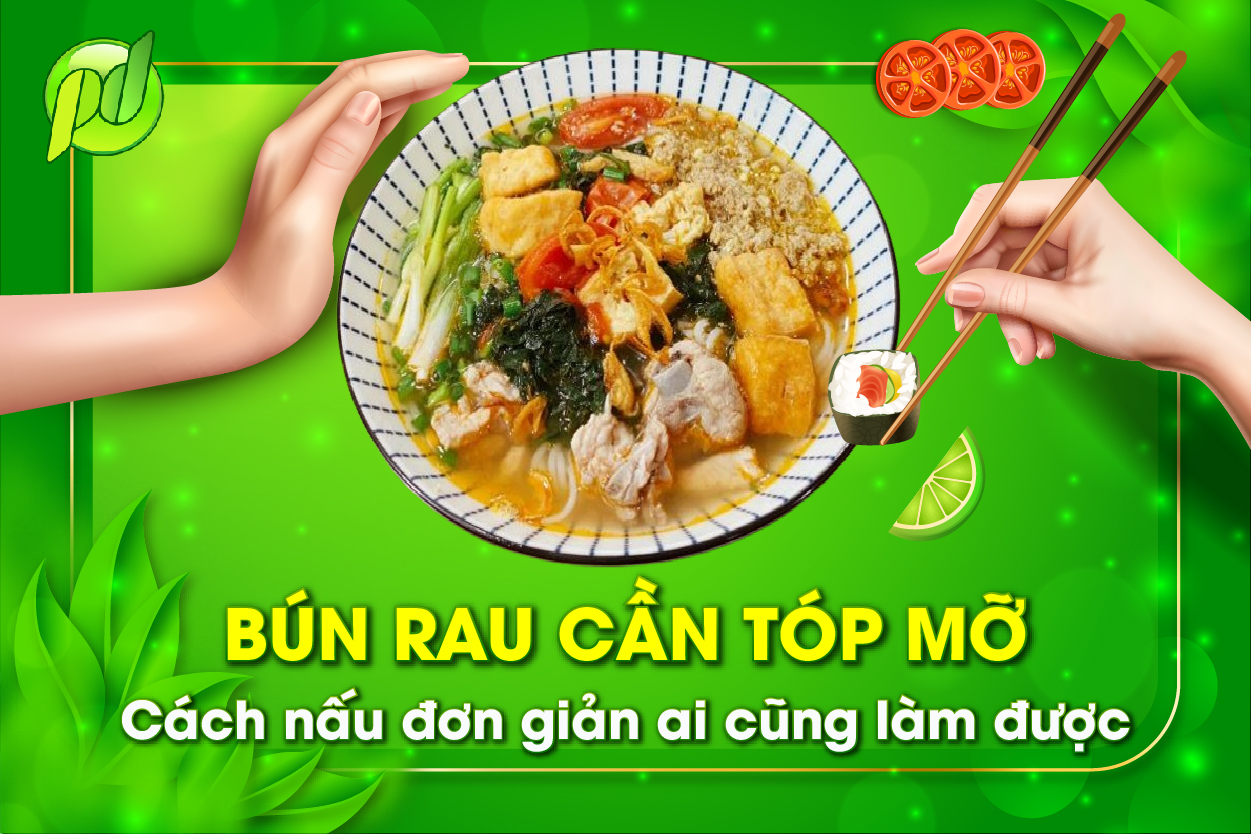 Bún rau cần tóp mỡ