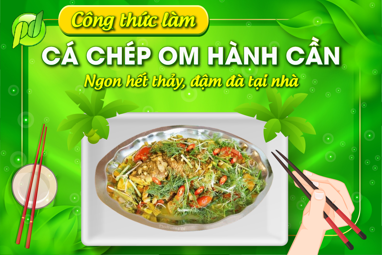 Cá chép om hành cần