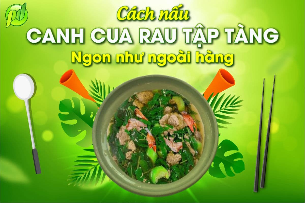 Canh cua rau tập tàng