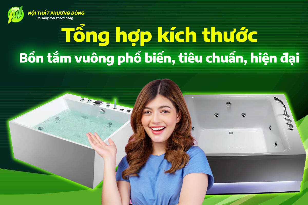 Kích thước bồn tắm vuông