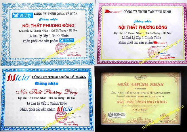 Chứng nhận đại lý bán bồn tắm chính hãng 