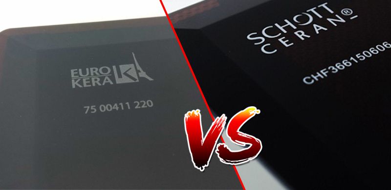 Mặt kính schott ceran và mặt kính K+