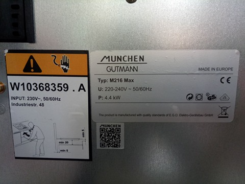 Hình ảnh tem của bếp từ munchen m216 max