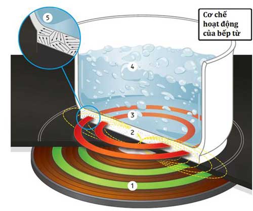 Cơ chế hoạt động của bếp từ