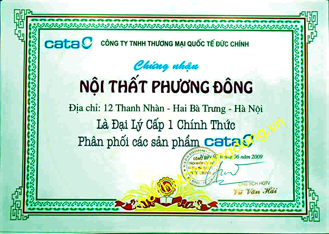 giấy chứng nhận Cata